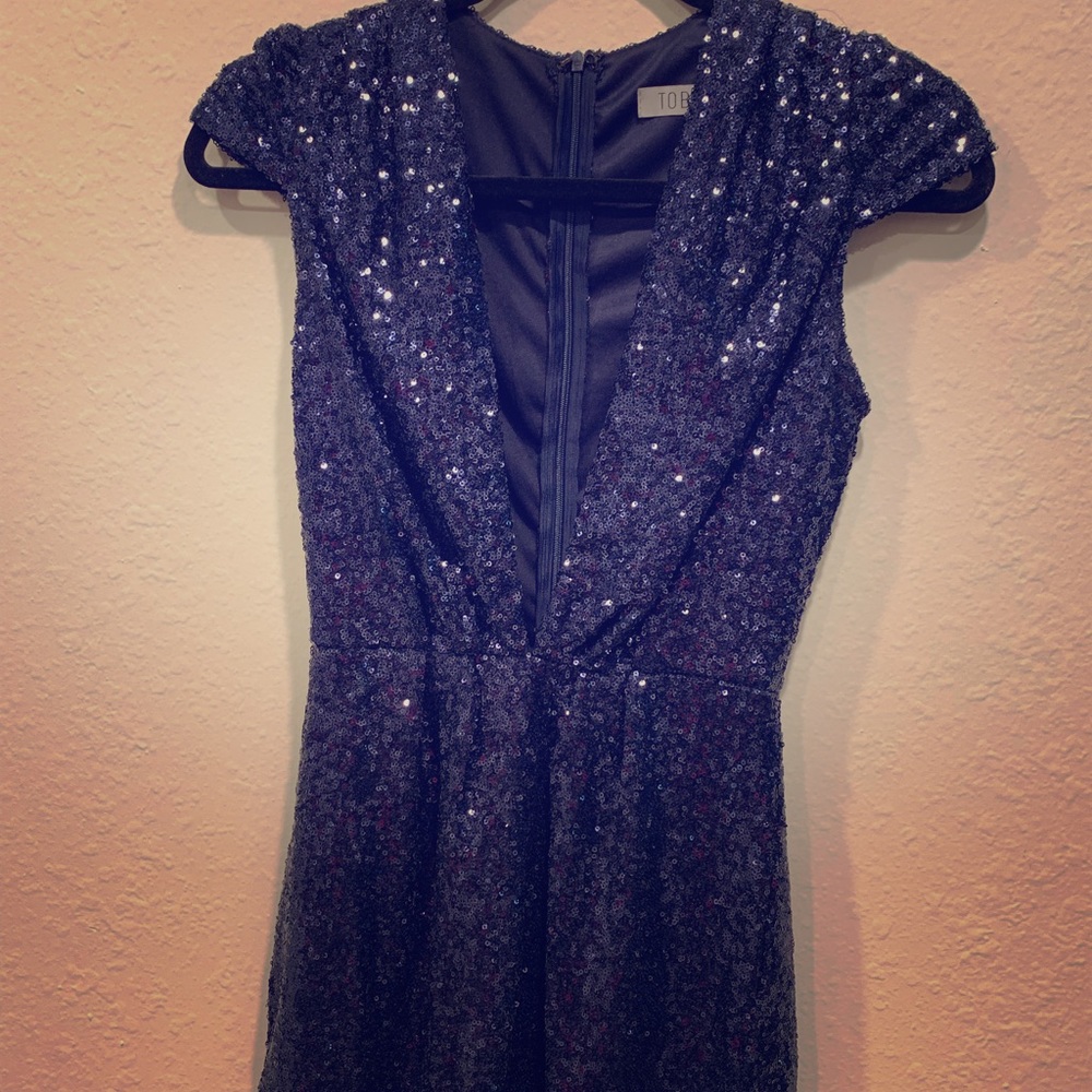 Short sequin deep v-cut romper